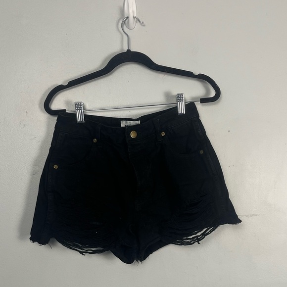 Rolla’s original short high rise cut off distressed black size 27 - Picture 2 of 9